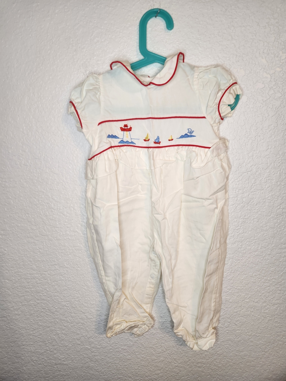Vintage Baby Dior Nautical Romper Jumpsuit 18 Months 23-26lbs Baby